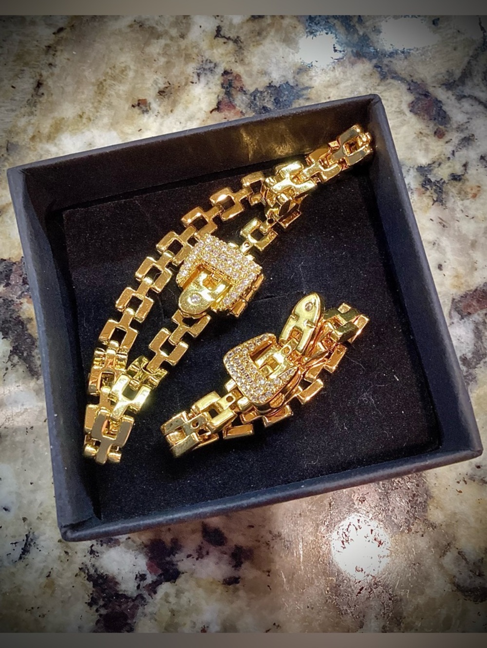 NIB 14KGF Bracelet +Ring Set